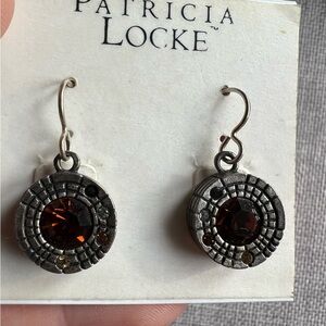 Patricia Locke Silver Tone Crystal Earrings